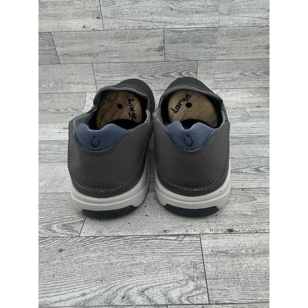 OluKai Lae'ahi Men Sz 10.5 Dark Grey Mesh Slip On Sneakers 10443-PVPV Pavement‎